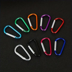 5pcs Colorful D Shaped Keychain Metal Carabiner Aluminum Alloy Backpack Clip