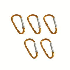 5pcs Colorful D Shaped Keychain Metal Carabiner Aluminum Alloy Backpack Clip