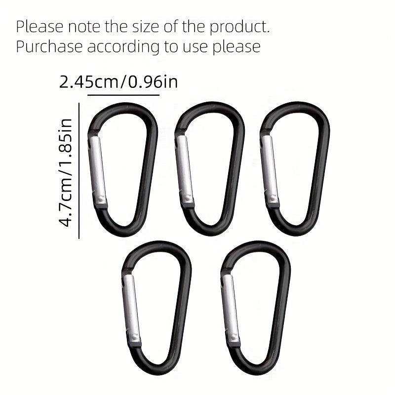 5pcs Colorful D Shaped Keychain Metal Carabiner Aluminum Alloy Backpack Clip