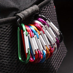 5pcs Colorful D Shaped Keychain Metal Carabiner Aluminum Alloy Backpack Clip
