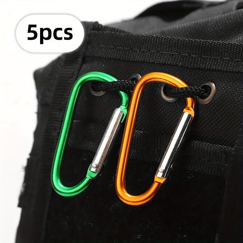 5pcs Colorful D Shaped Keychain Metal Carabiner Aluminum Alloy Backpack Clip