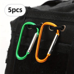 5pcs Colorful D Shaped Keychain Metal Carabiner Aluminum Alloy Backpack Clip