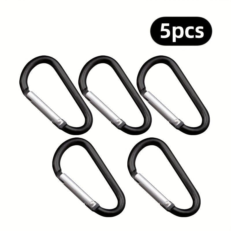 5pcs Colorful D Shaped Keychain Metal Carabiner Aluminum Alloy Backpack Clip