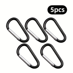 5pcs Colorful D Shaped Keychain Metal Carabiner Aluminum Alloy Backpack Clip