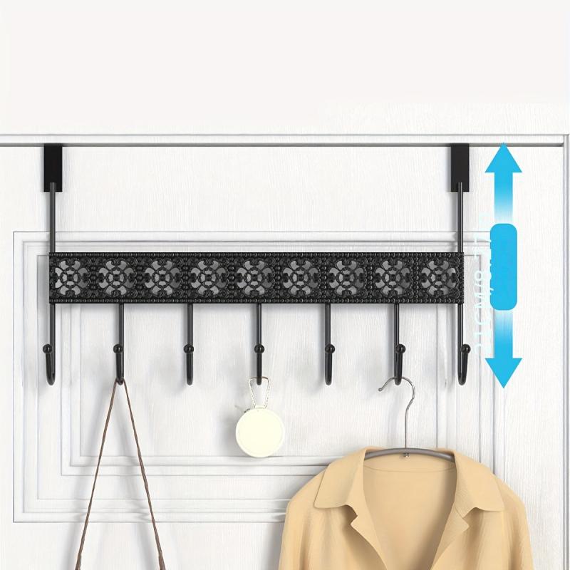 Metal Over the Door Row Hook Shelf Hook Coat Hat Bag Umbrella Key H
