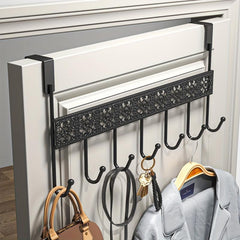 Metal Over the Door Row Hook Shelf Hook Coat Hat Bag Umbrella Key H