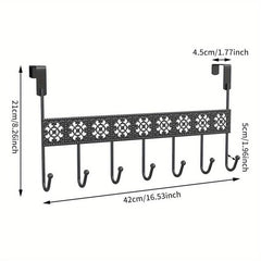 Metal Over the Door Row Hook Shelf Hook Coat Hat Bag Umbrella Key H