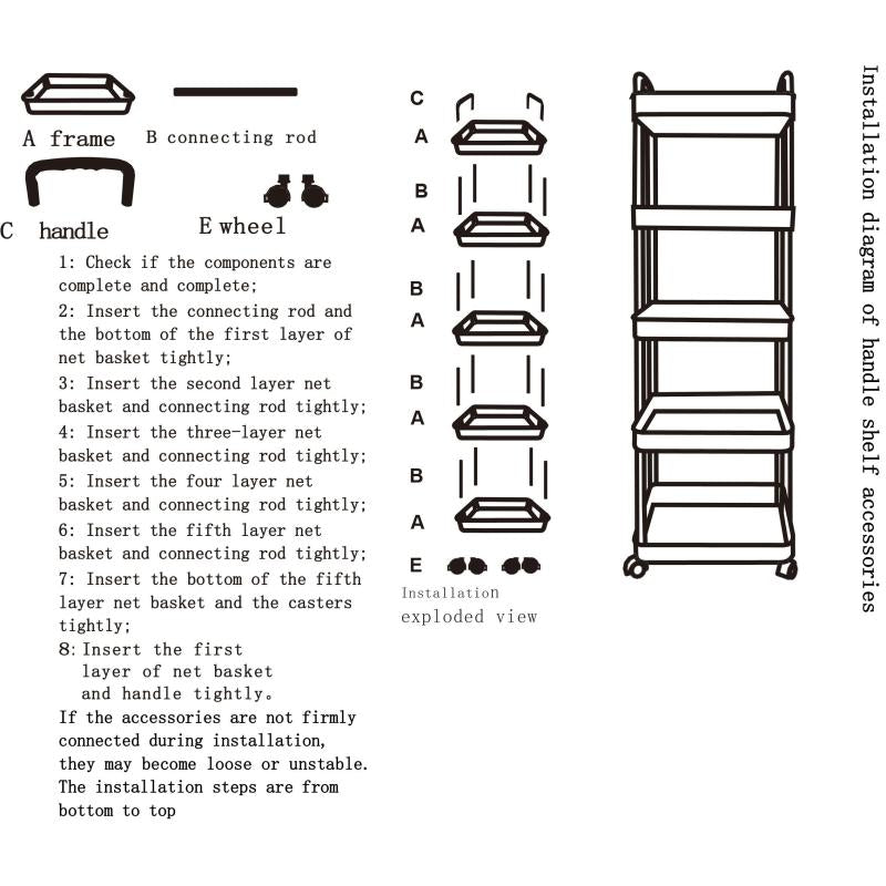 Multifunctional Cart with Wheels for Organization