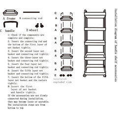Multifunctional Cart with Wheels for Organization