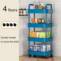 Multifunctional Cart with Wheels for Organization