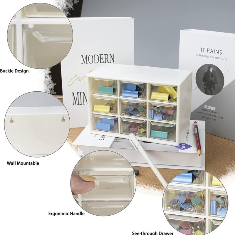 9 Drawer Mini Storage Cabinet for Office and Home Organization