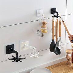2pcs Plastic Hanging Keys Storage Hook 360 Degree Rotatable Tableware Stand