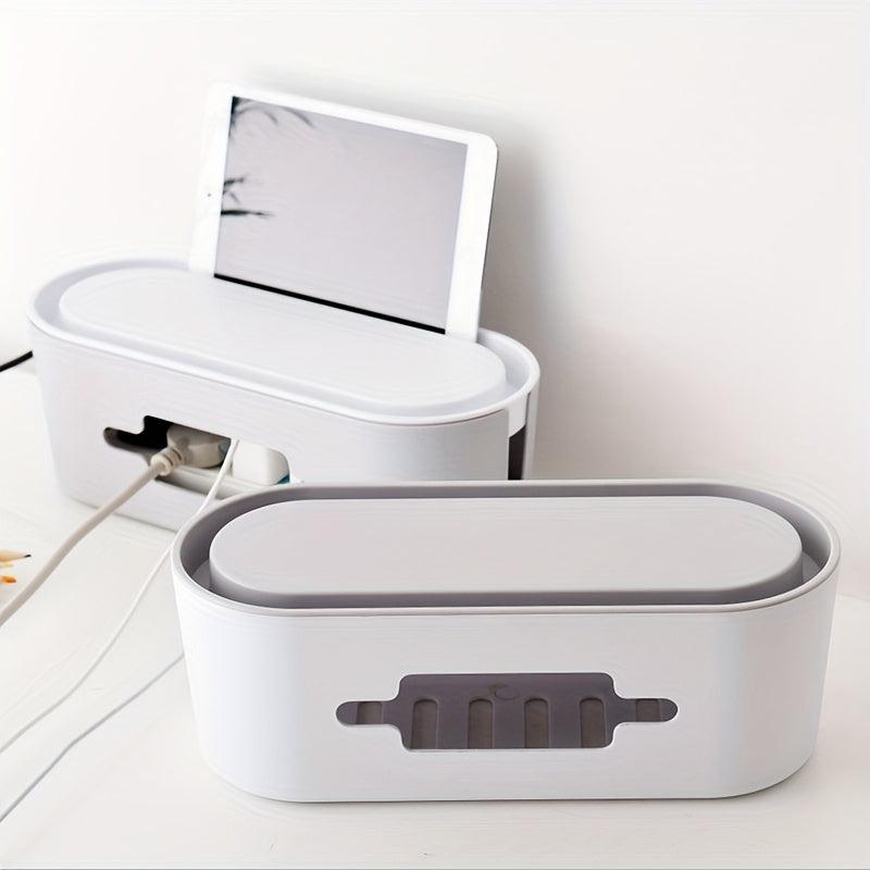 Desktop Cable Management Box Conceal Power Strips Data Lines Wires