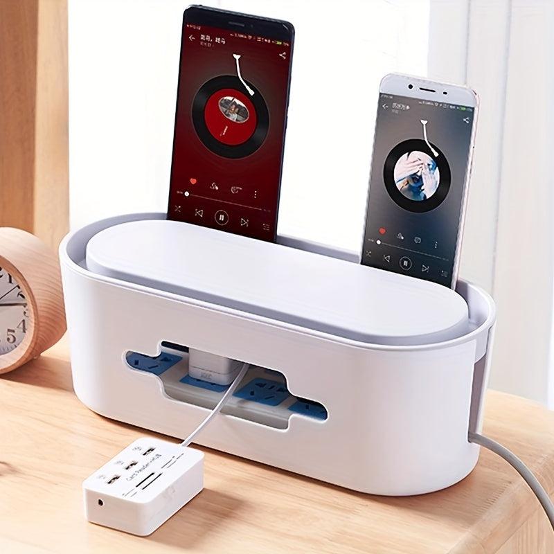 Desktop Cable Management Box Conceal Power Strips Data Lines Wires