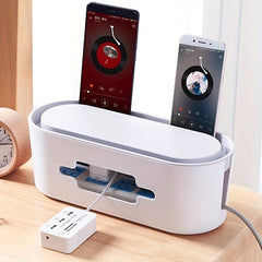 Desktop Cable Management Box Conceal Power Strips Data Lines Wires
