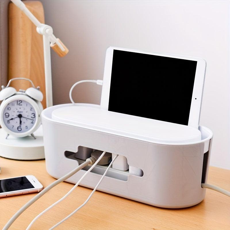 Desktop Cable Management Box Conceal Power Strips Data Lines Wires