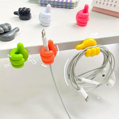 6pcs Thumb Hook Data Cable Storage Fixed Hook Cable Manager