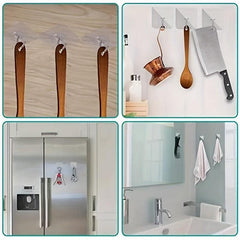 10pcs Traceless Punch Wall Hook Mounted Plastic Hook Rack For Keys Hats Towels