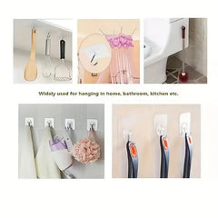 10pcs Traceless Punch Wall Hook Mounted Plastic Hook Rack For Keys Hats Towels
