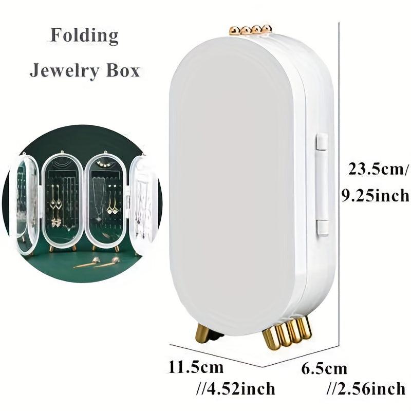 Foldable Jewelry Organizer with Storage Box for Earrings Necklaces