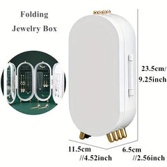 Foldable Jewelry Organizer with Storage Box for Earrings Necklaces