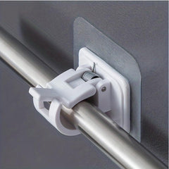 2pcs Nail Curtain Rod Holders with Self Adhesive Clips
