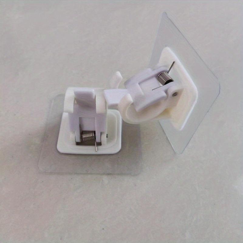 2pcs Nail Curtain Rod Holders with Self Adhesive Clips