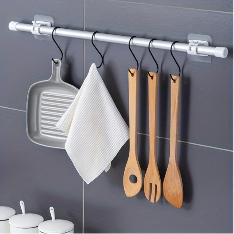 2pcs Nail Curtain Rod Holders with Self Adhesive Clips