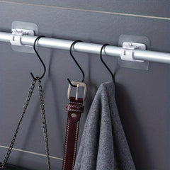 2pcs Nail Curtain Rod Holders with Self Adhesive Clips