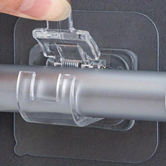2pcs Nail Curtain Rod Holders with Self Adhesive Clips