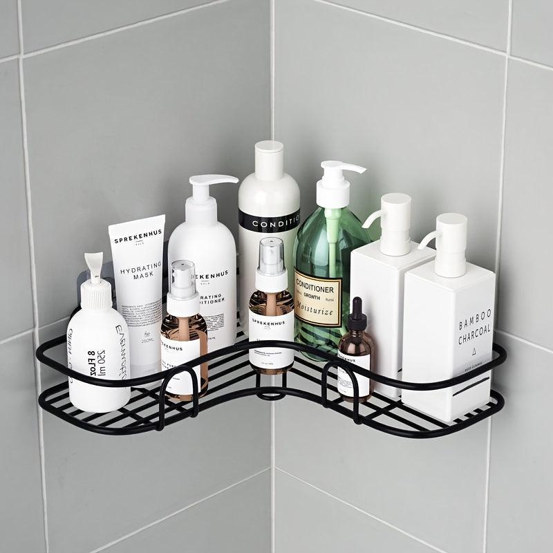 2pcs Punch Shower Corner Caddy Toilet Corner Shelf Triangle Storage Rack