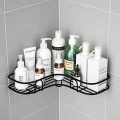 2pcs Punch Shower Corner Caddy Toilet Corner Shelf Triangle Storage Rack