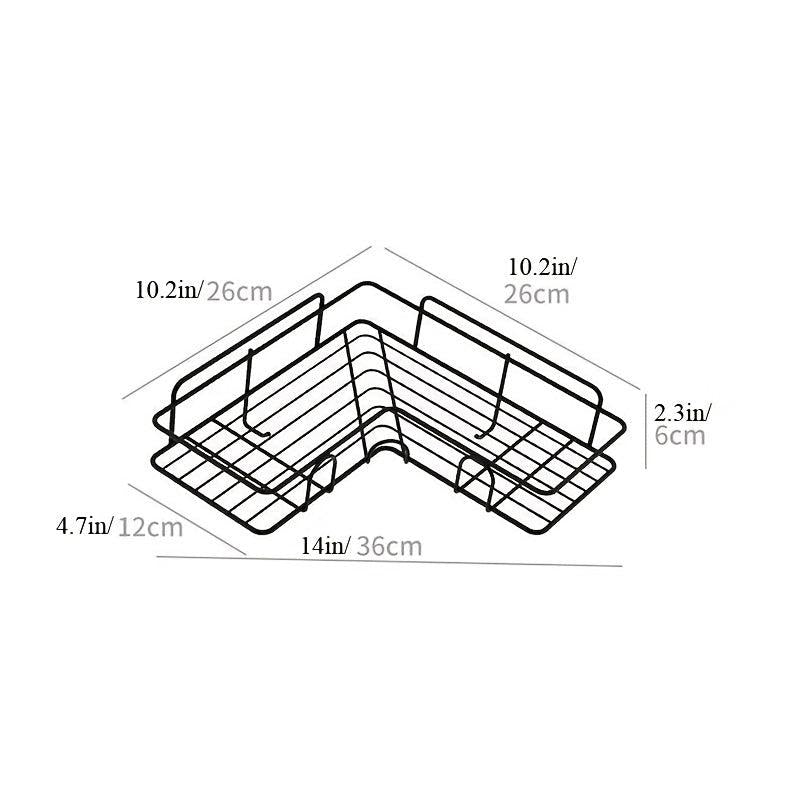 2pcs Punch Shower Corner Caddy Toilet Corner Shelf Triangle Storage Rack