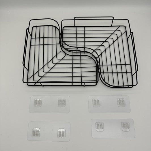 2pcs Punch Shower Corner Caddy Toilet Corner Shelf Triangle Storage Rack