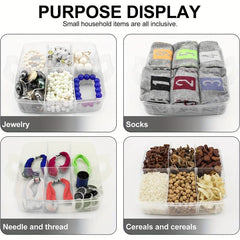 Craft Organizer Box 3 Layer Storage Container Case with Adjustable Compartments