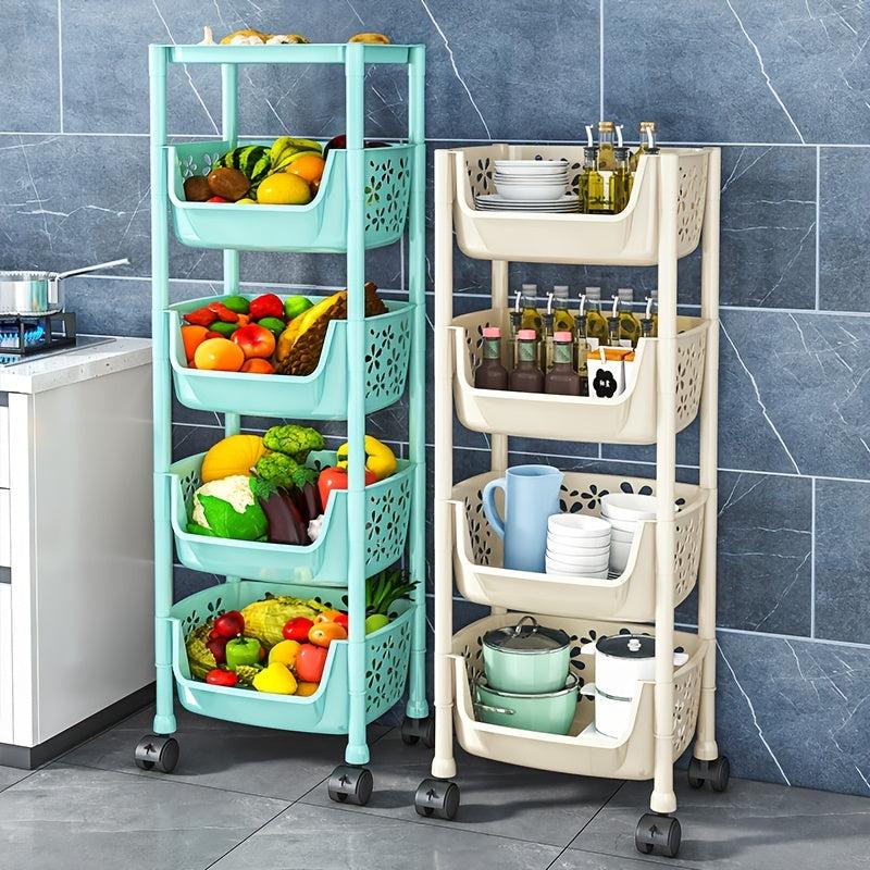 1pc Shelf Floor Storage Basket For Living Room Toy Storage Rack