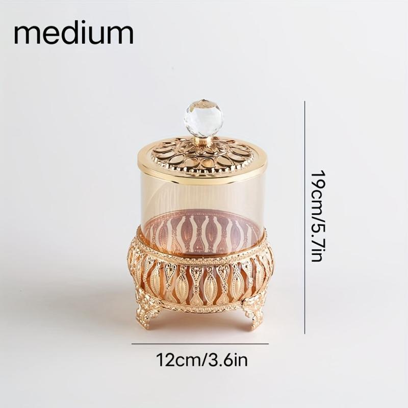 Crystal Glass Jar with Lid - Decorative Snack Storage Canister