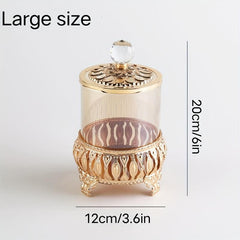 Crystal Glass Jar with Lid - Decorative Snack Storage Canister