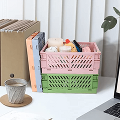 5pcs Desktop Folding Storage Basket for Snacks and More