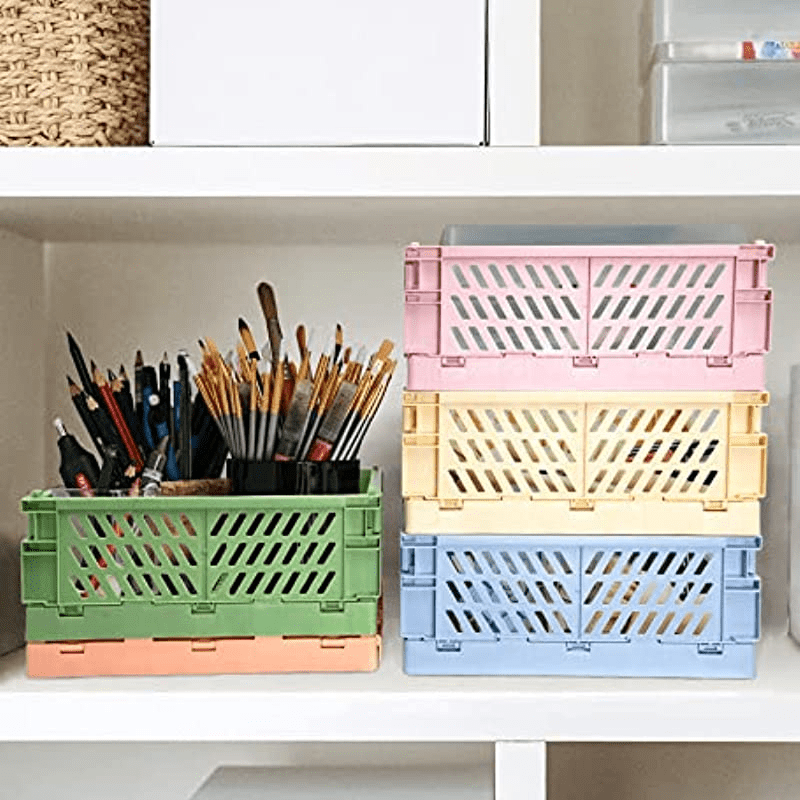 5pcs Desktop Folding Storage Basket for Snacks and More