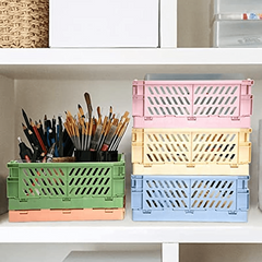 5pcs Desktop Folding Storage Basket for Snacks and More