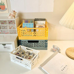 5pcs Desktop Folding Storage Basket for Snacks and More