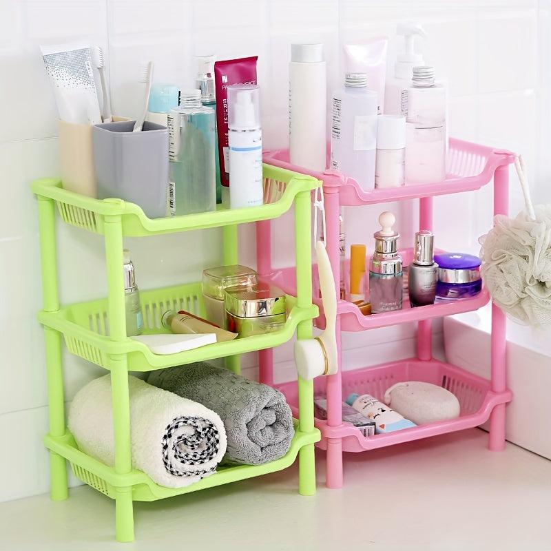 Double layer Desktop Rack Bathroom Storage Floor to Ceiling Triangle Square