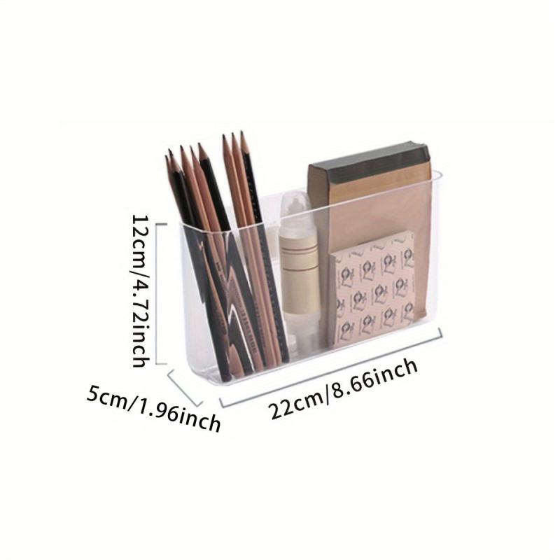 Transparent Pencil Holder Wall Mounted Note Phone Stationery Sto