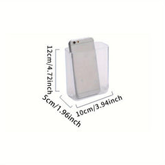 Transparent Pencil Holder Wall Mounted Note Phone Stationery Sto