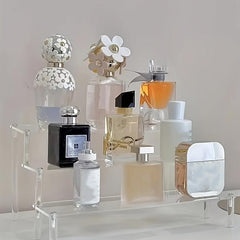 Acrylic Perfume Organizer with Tiered Display Stand