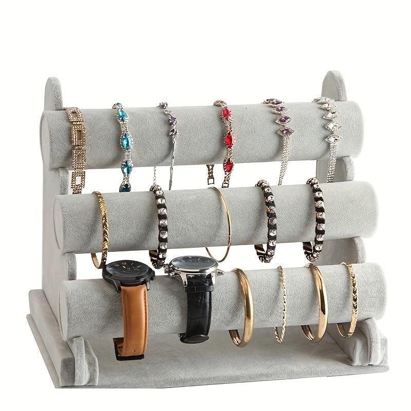 3 Layer Velvet Bracelet Stand Organizer Display Jewelry