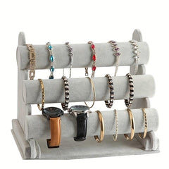 3 Layer Velvet Bracelet Stand Organizer Display Jewelry