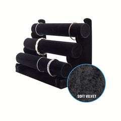 3 Layer Velvet Bracelet Stand Organizer Display Jewelry