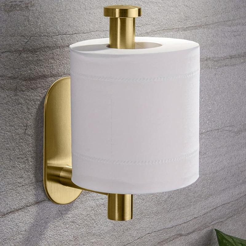 Golden Toilet Paper Holder Wall Mounted Bathroom Storage Rack
